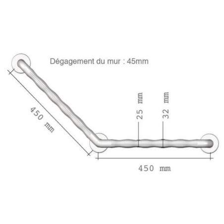 Barre ergonomique 135° 45cm4339