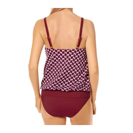 Maillot de bain Apulia Blouson et slip - rouge bordeaux6096