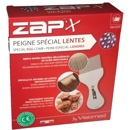 Peigne anti poux métal Zap X6236