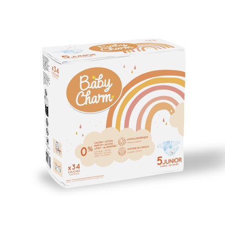 Couches bébé Babycharm  11 à 16 kg Junior N°56258